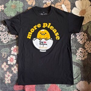 Ripple Junction Black Gudetama x Top Ramen More Please T-Shirt